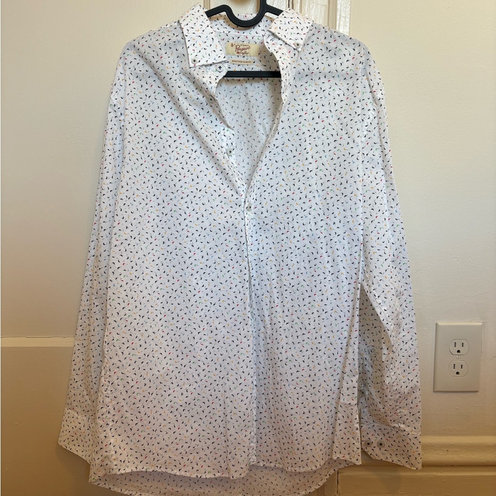 Original Penguin White Shirt with Colorful Pattern